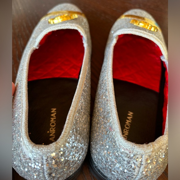 Elanroman sequin silver loafers Sz 42 (fit my husb a sz 12) Worn once. EUC - Picture 5 of 8